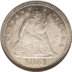 1851 25C MS64 NGC. An extremely important opportunity 