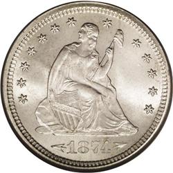 1874-S 25C Arrows MS65 PCGS. In 1873 and 1874, the San 