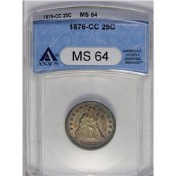 1876-CC 25C MS64 ANACS. This issue is among the most a 