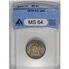Image 1 : 1876-CC 25C MS64 ANACS. This issue is among the most a 