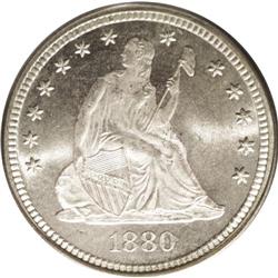 1880 25C MS66 PCGS. This low-mintage issue had a total 