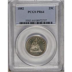 1882 25C PR64 PCGS. Sharply struck with watery fields 