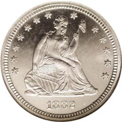 1882 25C PR67 Cameo NGC. With such a limited original 