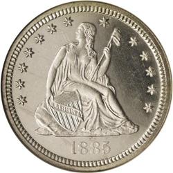 1885 25C PR65 Cameo NGC. A powerful strike on the desi 