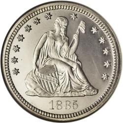 1885 25C PR67 NGC.From The Ron W. Keeney Collection, P 