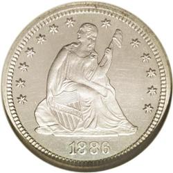 1886 25C PR66 Cameo NGC. Light apricot patina graces t 