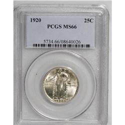 1920 25C MS66 PCGS. A highly lustrous piece with only 