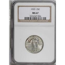1923 25C MS67 NGC. The nearly immaculate fields are la 