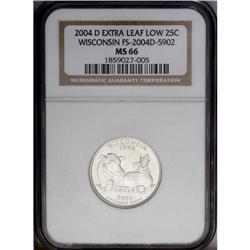 2004-D 25C Wisconsin Extra Leaf Low MS66 NGC. The more 