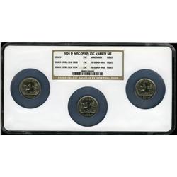 2004-D 25C Wisconsin Variety Set MS67 NGC. The set inc 