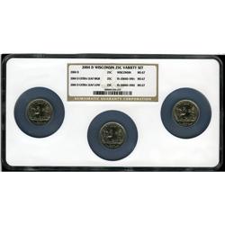 2004-D 25C Wisconsin Variety Set MS67 NGC. The set inc 
