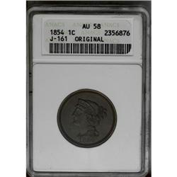 1854 P1C One Cent, Judd-161 Original, Pollock-187, R.4 