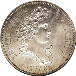 1859 P50C Half Dollar, Judd-241, Pollock-297, R.4, PR6 