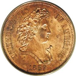 1859 P50C Half Dollar, Judd-242, Pollock-298, R.5, PR6 