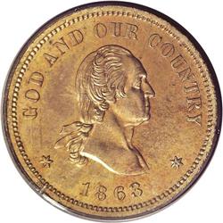 1863 2C J-310 PR64 PCGS.From The Antigo Collection. 