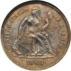 1863 10C Ten Cents, Judd-333, Pollock-405, Low R.7, PR 