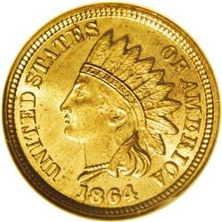 1864 1C J-356B, Unlisted in Pollock, R.8, MS66 NGC. We 