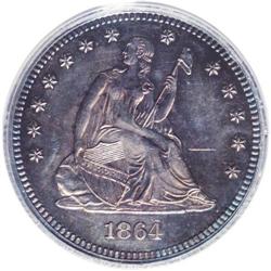 1864 25C Quarter Dollar, Judd-384, Pollock-452, Low R. 