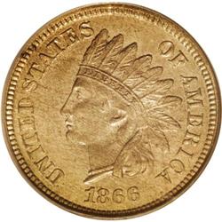 1866 1C One Cent, Judd-456, Pollock-530, Low R.7, PR65 