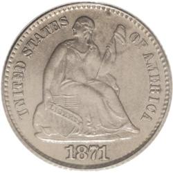 1871 H10C Half Dime, Judd-1071, Pollock-1207, High R.7 