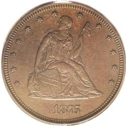 1875 20C Twenty Cents, Judd-1408, Pollock-1551, Low R. 