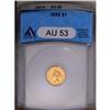 1855 G$1 AU53 ANACS. A lightly circulated green-khaki 