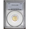 Image 1 : 1855 G$1 AU58 PCGS. Light friction keeps this still-lu 