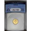 1870 G$1 AU58 ANACS. Traces of wear do little to disru 