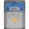 Image 3 : 1870-S G$1 MS61 ANACS. This is a pleasing Mint State e 