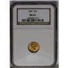 Image 3 : 1889 G$1 MS65 NGC. This rich pumpkin-gold Gem features 