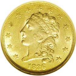 1836 $2 1/2 Block 8 MS62 NGC. Head of 1837. Breen-6144 