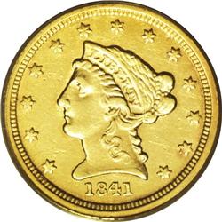 1841-C $2 1/2 XF45 PCGS. Variety 2-B. Only 10,281 piec 