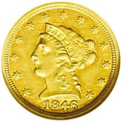 1846-C $2 1/2 AU55 NGC. A bold example with unusually 