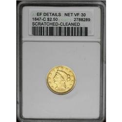 1847-C $2 1/2 --Scratched, Cleaned--ANACS. XF Details, 