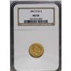 Image 3 : 1847-D $2 1/2 AU55 NGC. Variety 9-M. Glowing yellow-go 