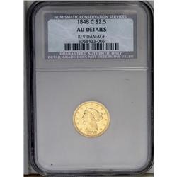 1848-C $2 1/2 --Reverse Damage--NCS. AU Details. A majo 