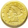 1850-O $2 1/2 AU58 NGC. The yellow-gold surfaces displ 