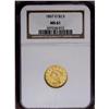 Image 3 : 1857-O $2 1/2 MS61 NGC. This bright honey-gold Quarter 