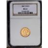 Image 3 : 1867-S $2 1/2 MS61 NGC. Bright luster dominates the de 