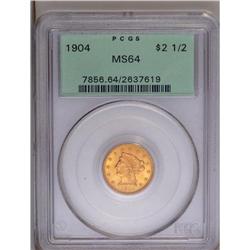 1904 $2 1/2 MS64 PCGS. Choice and lustrous with honey- 