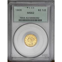 1906 $2 1/2 MS62 PCGS. The remarkably clean devices an 