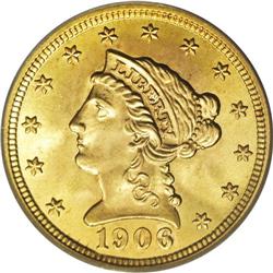 1906 $2 1/2 MS67 PCGS. Fully struck and virtually pris 