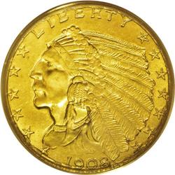 1908 $2 1/2 MS65 PCGS. This lustrous Gem is bathed in 