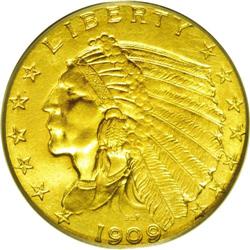 1909 $2 1/2 MS65 PCGS. A lovely Gem with sharp design 