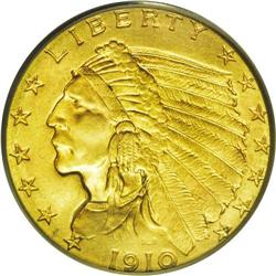 1910 $2 1/2 MS65 PCGS. This gently shimmering Gem is b 