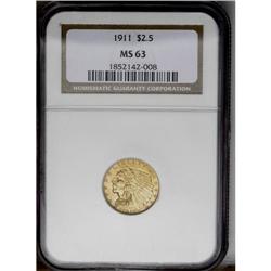 1911 $2 1/2 MS63 NGC. This understated coin has subtle 