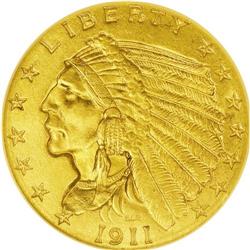 1911 $2 1/2 MS64 NGC. An uncommonly bright and lustrou 