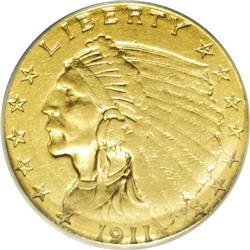 1911-D $2 1/2 --Removed From Jewelry--NCS. AU Details. 