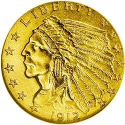 1912 $2 1/2 MS64 NGC. This shimmering and smooth near- 