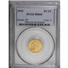 Image 3 : 1913 $2 1/2 MS65 PCGS. A rich copper-gold and lime-gre 